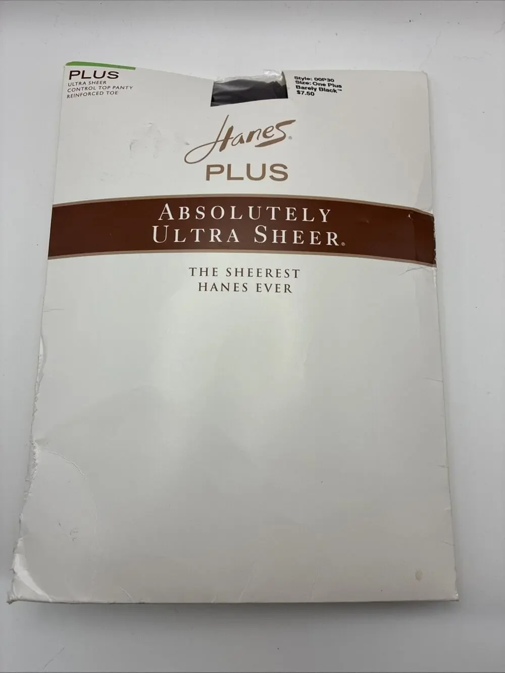 Hanes Plus Absolutely Ultra Sheer 00P30 ONE PLUS Barely Black Control Top Panty